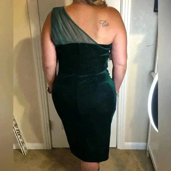 Grace Karin Women Mesh Patchwork Party Dress  Slim High Waist green Party Dress - Picture 4 of 6